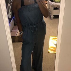Blue jump suit